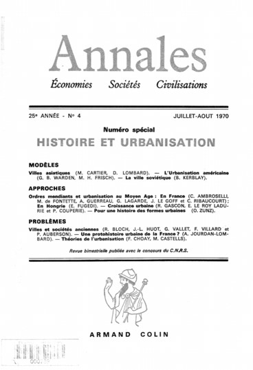 Cover of Annales Number 4, Julliet-Aout 1970